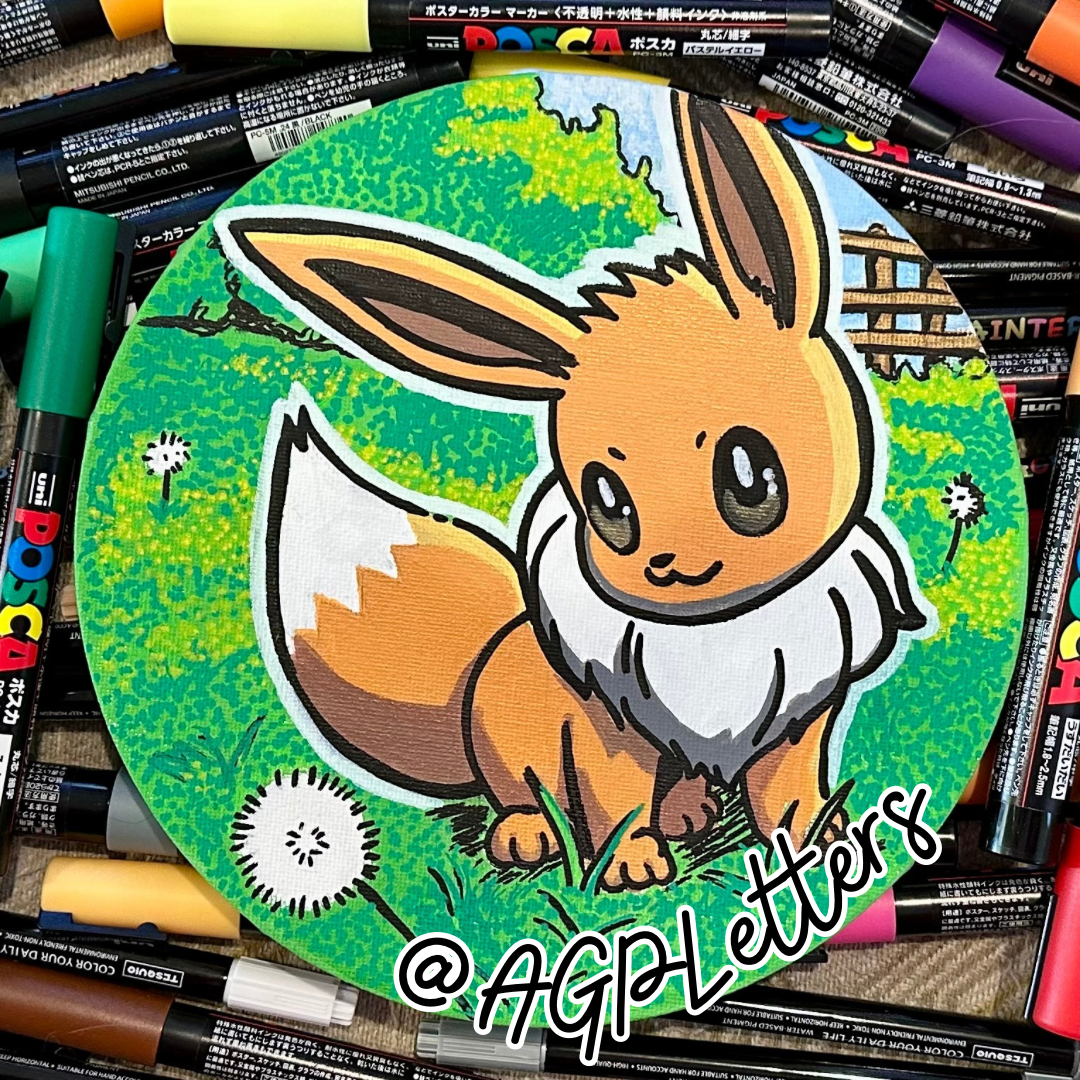 Original Pokémon-Inspired Acrylic Painting – 8x8 Inches