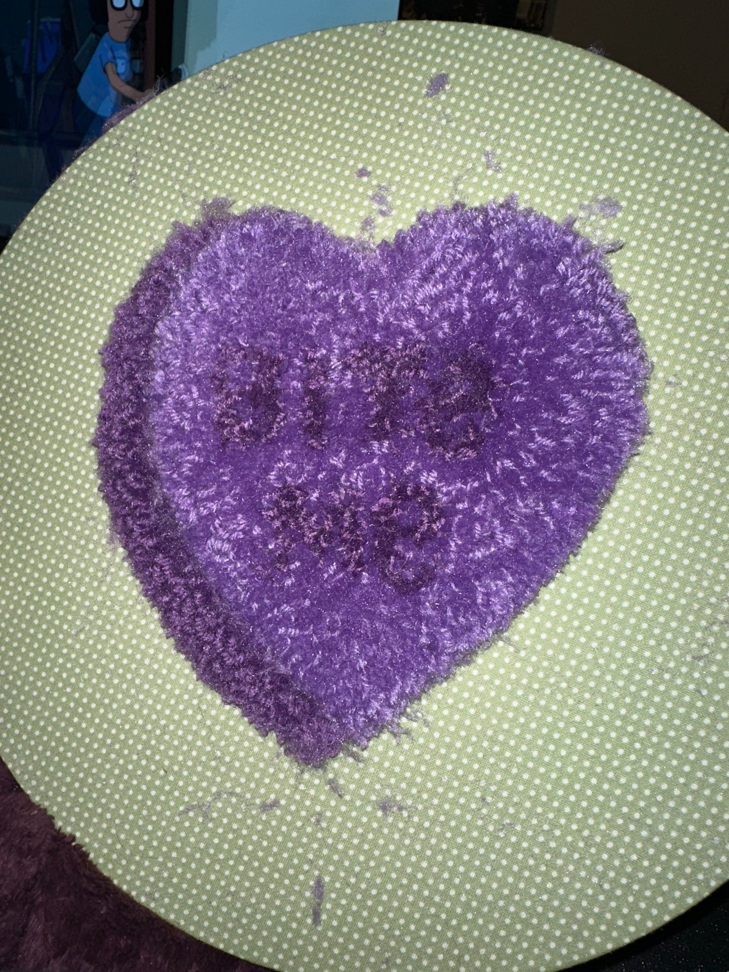 Candy Heart Punch Needle Canvas
