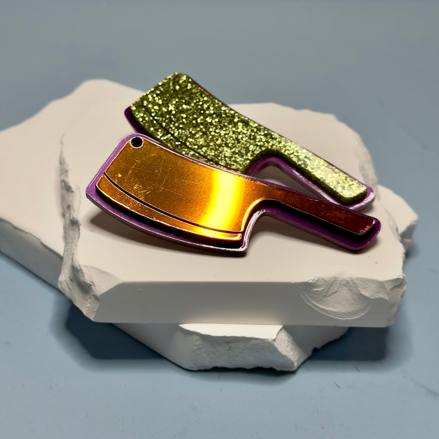 Laser Cut Acrylic Cleaver Pin