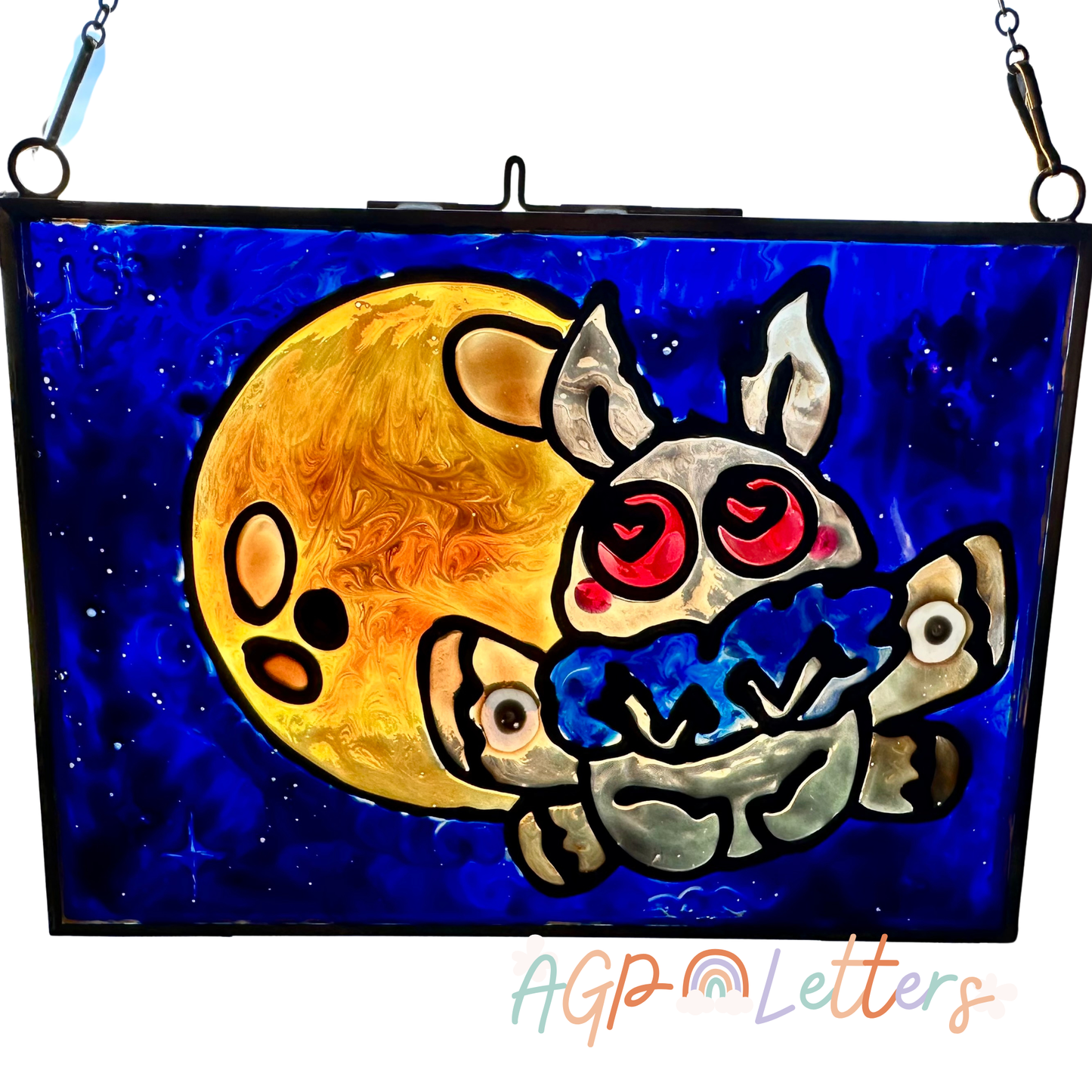 Mothman inspired acrylic stained glass