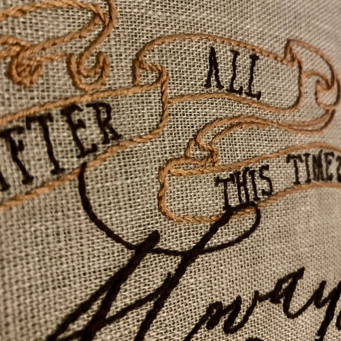 Always framed hand stitched embroidery art