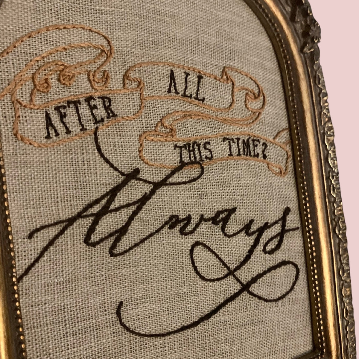 Always framed hand stitched embroidery art