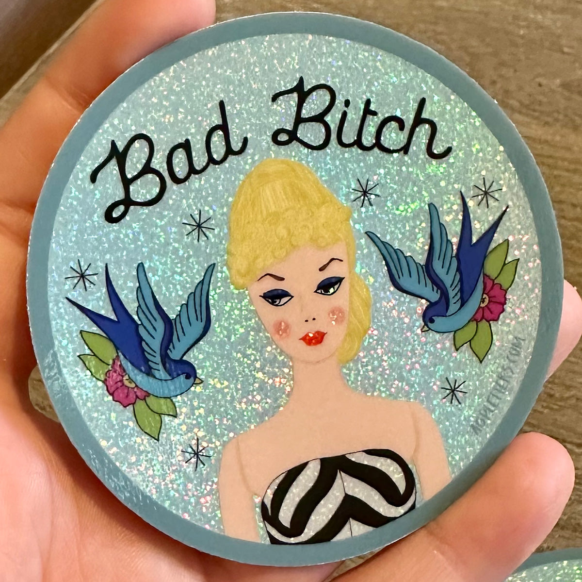 Vintage Barbie “Bad Bitch” Holographic Vinyl Sticker