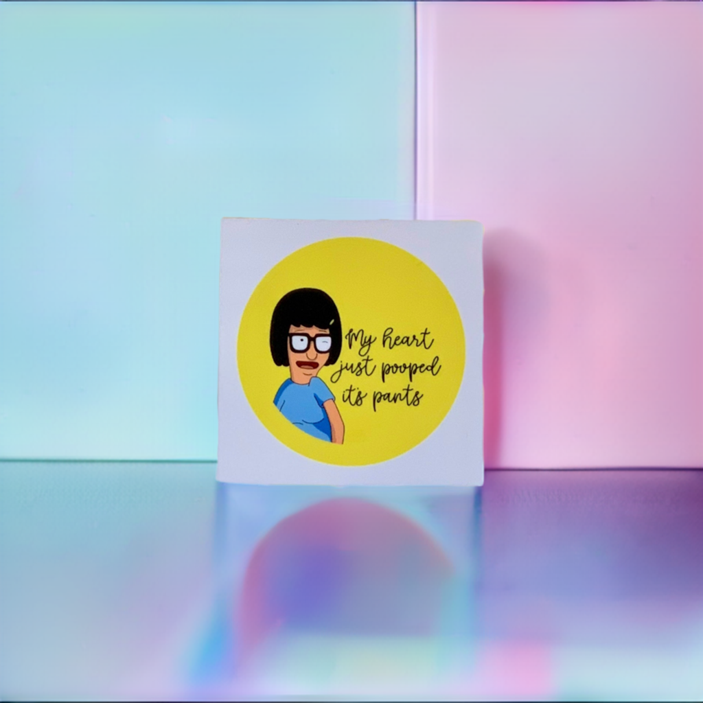 "My Heart Pooped Its Pants" vinyl sticker | AGP Letters