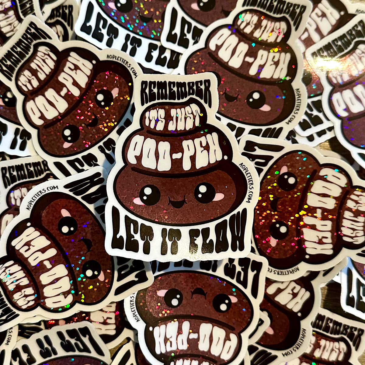 3 inch Die-Cut "Let It Flow" Jamie Tartt/Ted Lasso Holographic Glitter Vinyl Sticker