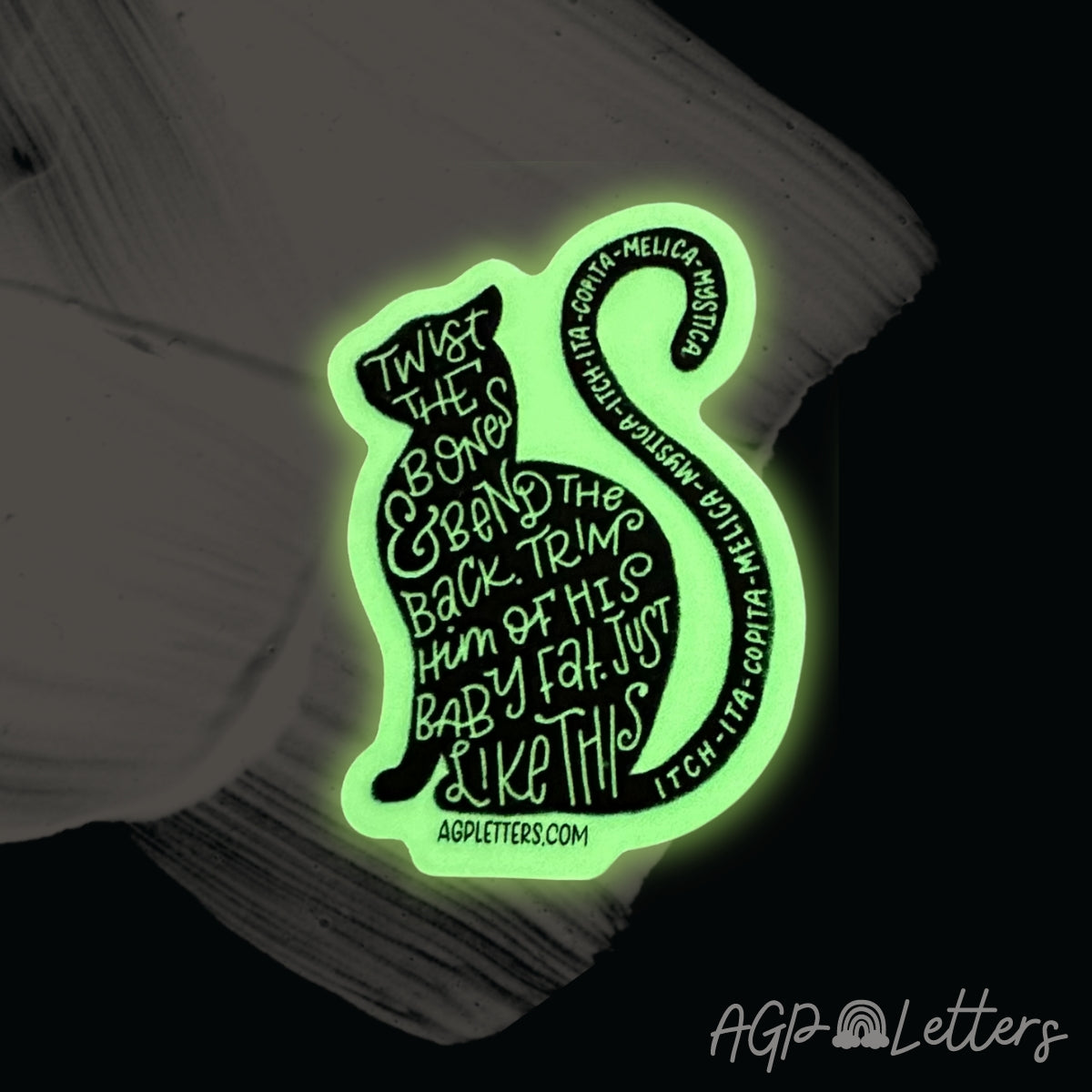 Glow in the Dark - Twist the Bones Hocus Pocus Sticker