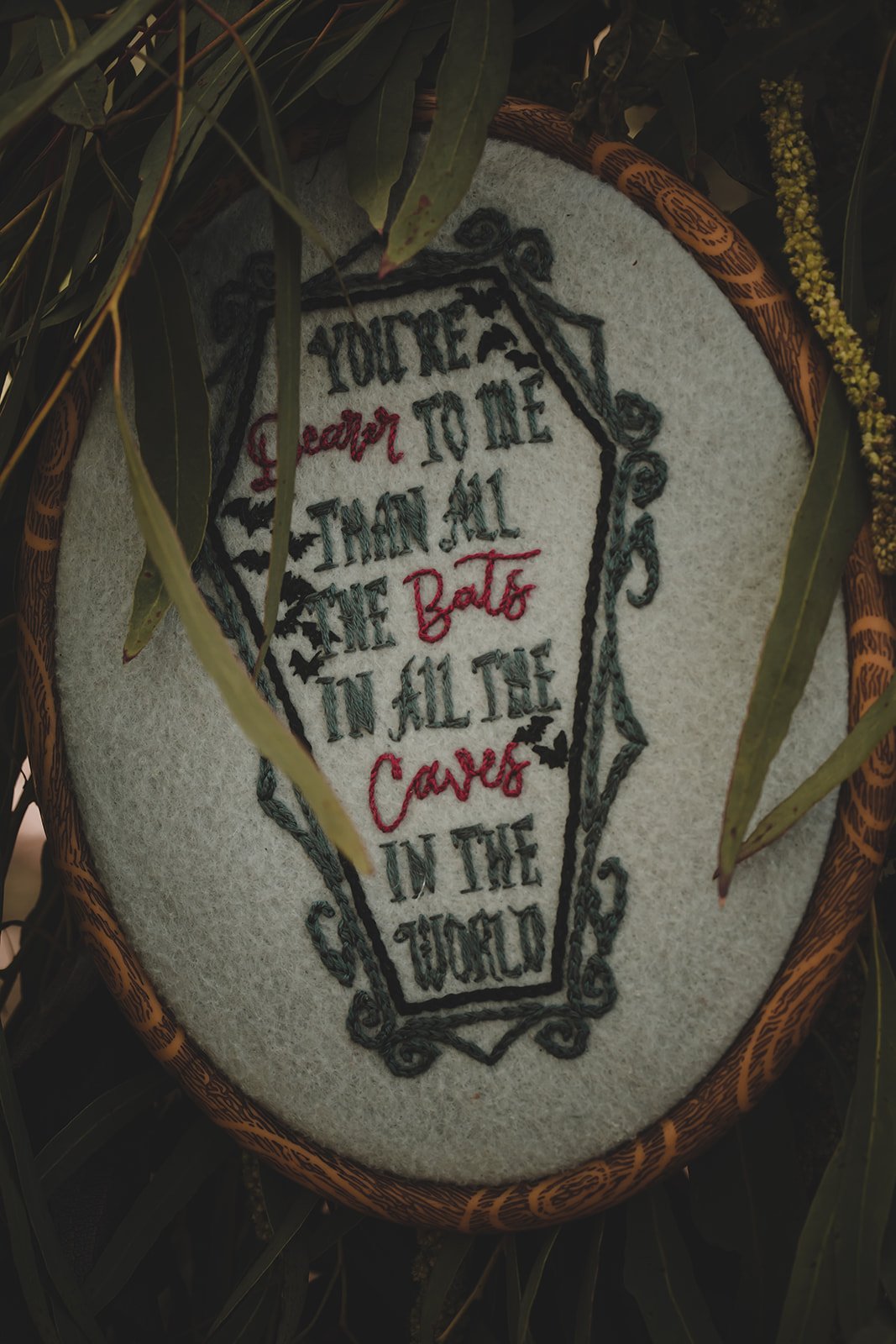 Addams Family Embroidery Collection - "Dearer Than Bats" | AGP Letters