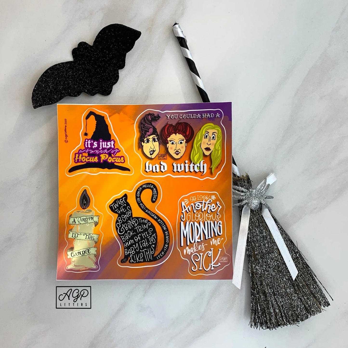 Spooky Collection - Bad Witch Vinyl Sticker Sheet | AGP Letters