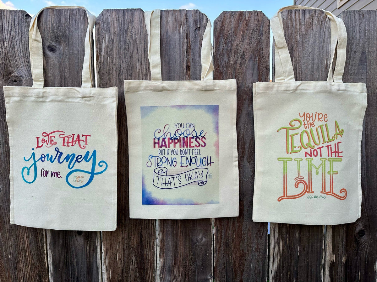 Cute Sublimated Canvas Tote Bags