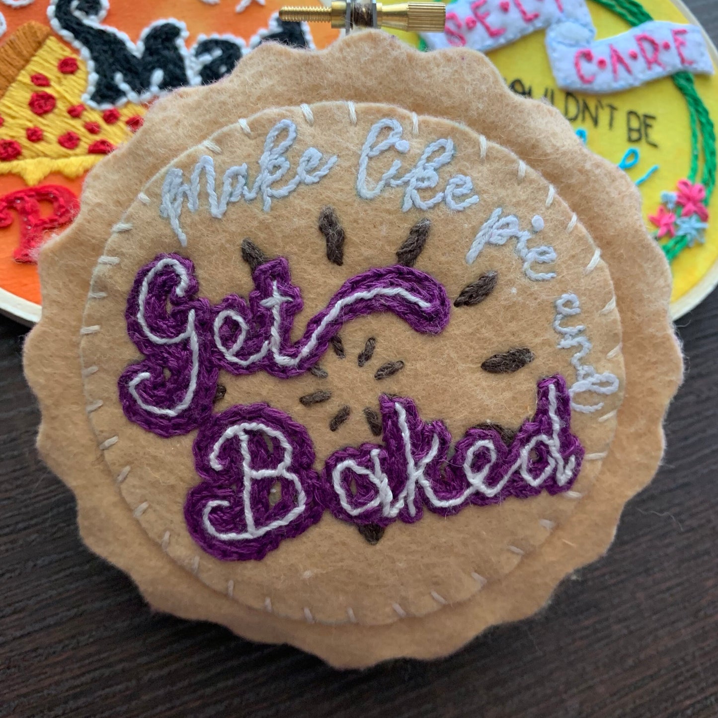 *Made to Order* "Get Baked" Mini Embroidery Hoop