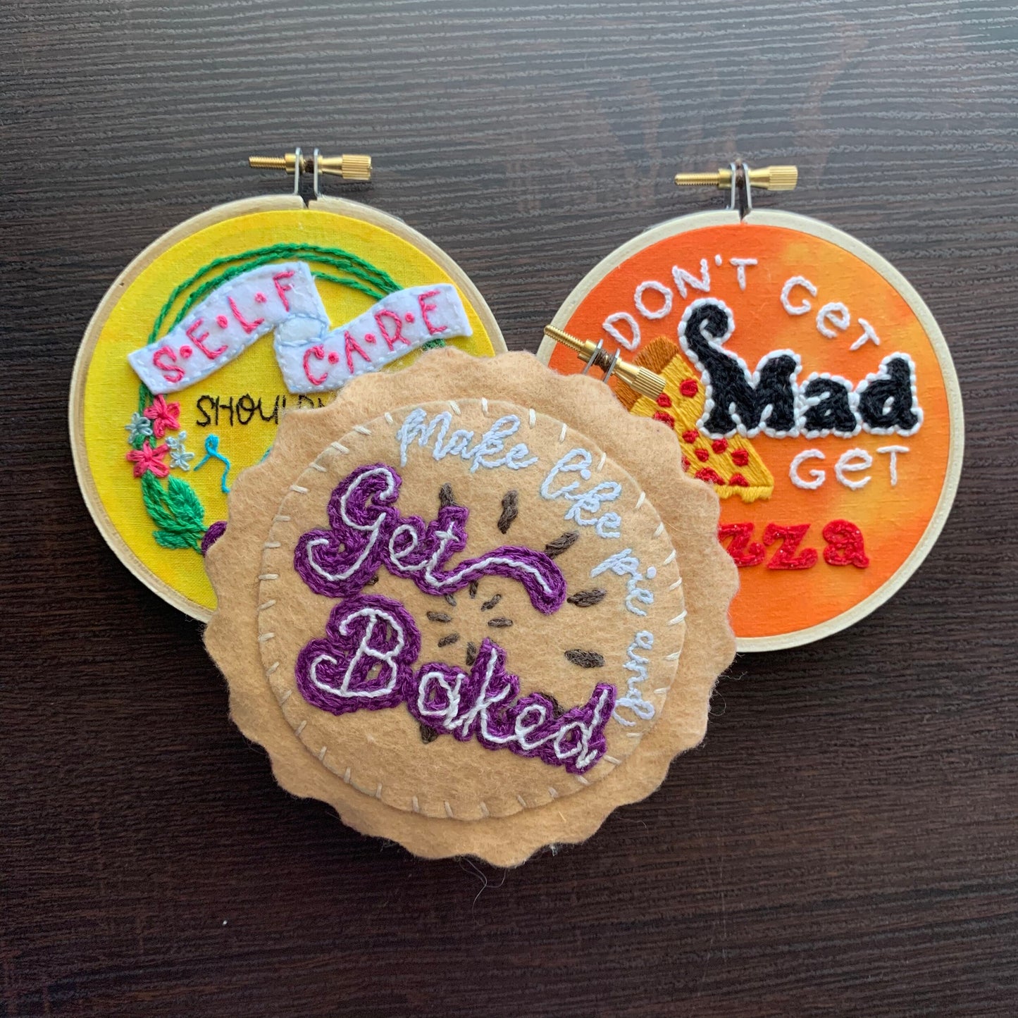 *Made to Order* "Get Baked" Mini Embroidery Hoop