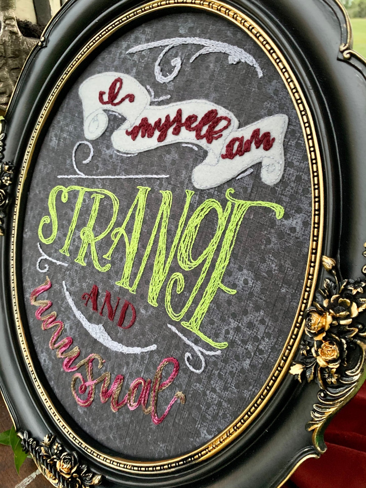Strange & Unusual Framed Embroidery | AGP Letters