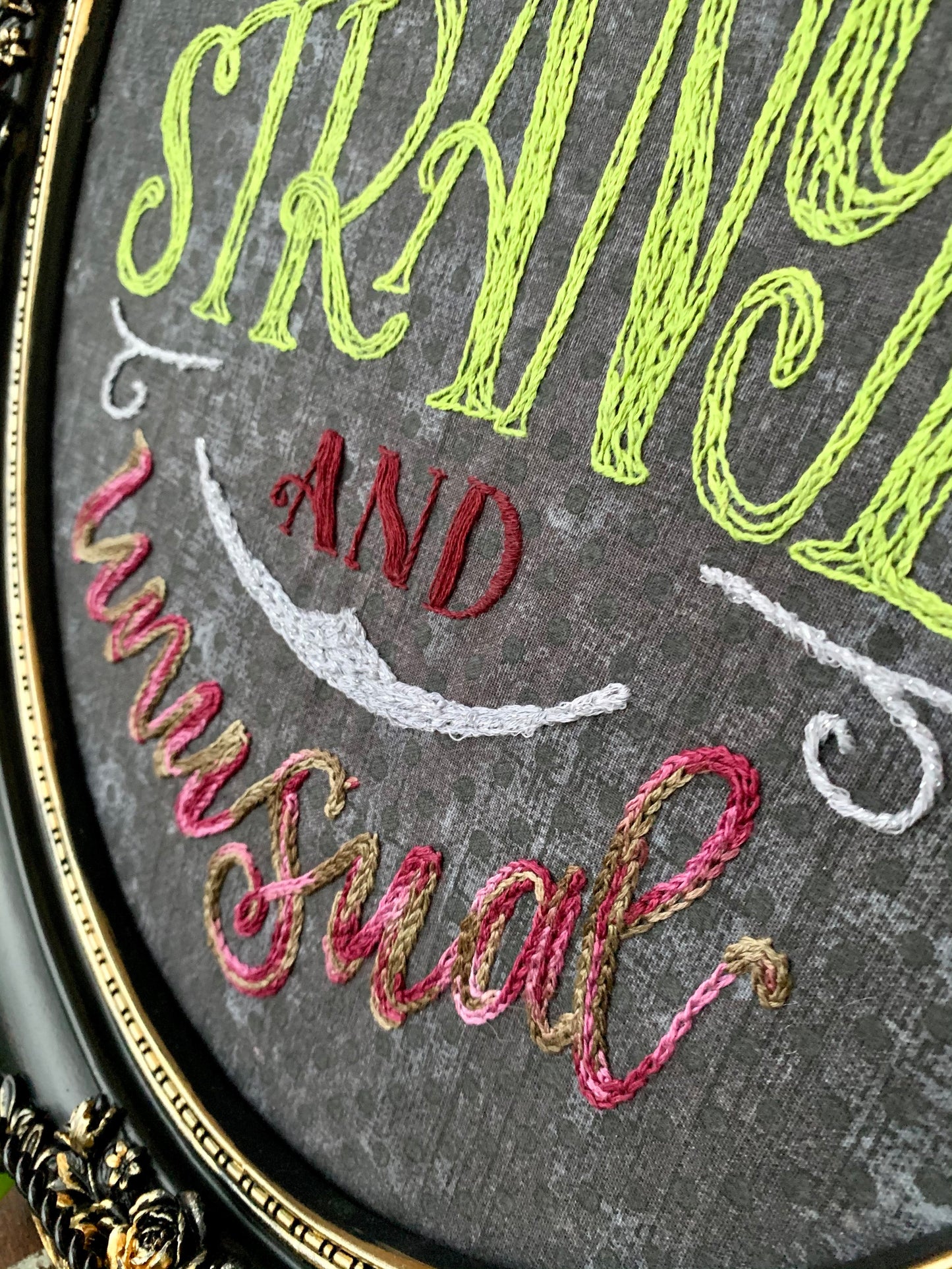Strange & Unusual Framed Embroidery | AGP Letters