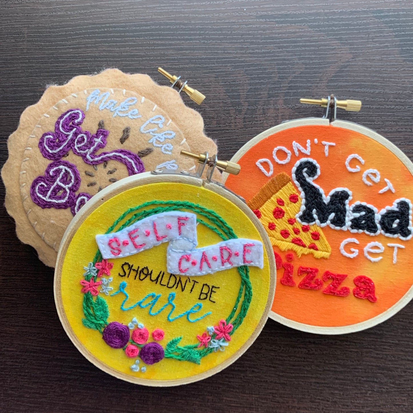 *Made to Order* "Self Care Shouldn't Be Rare" Mini Embroidery Hoop | AGP Letters