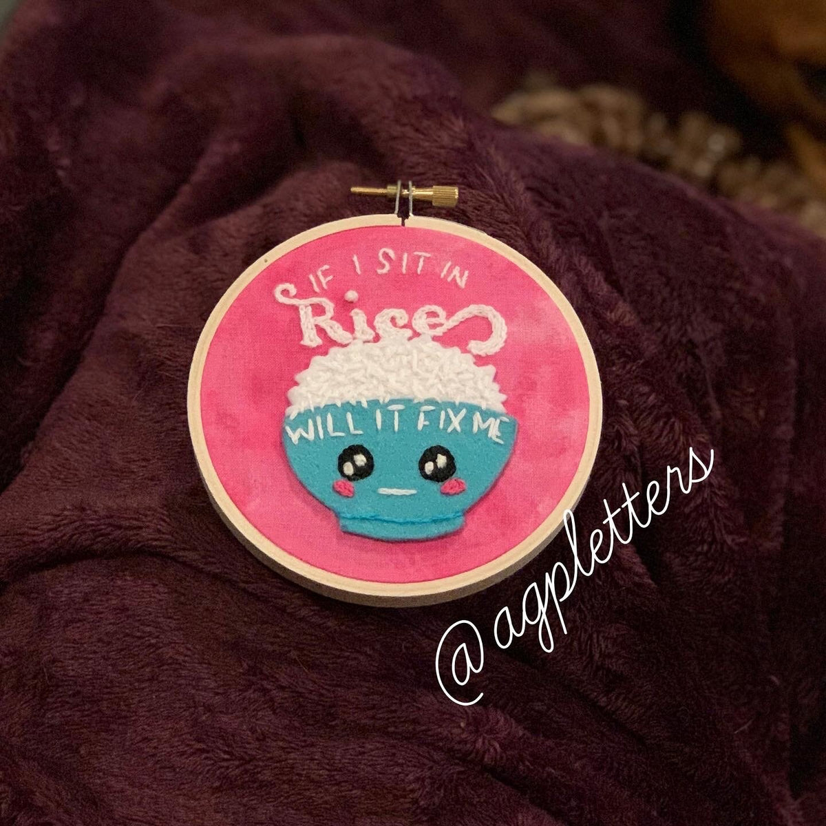 *Made to Order* "Fix Me" Custom Mini Embroidery Hoop | AGP Letters