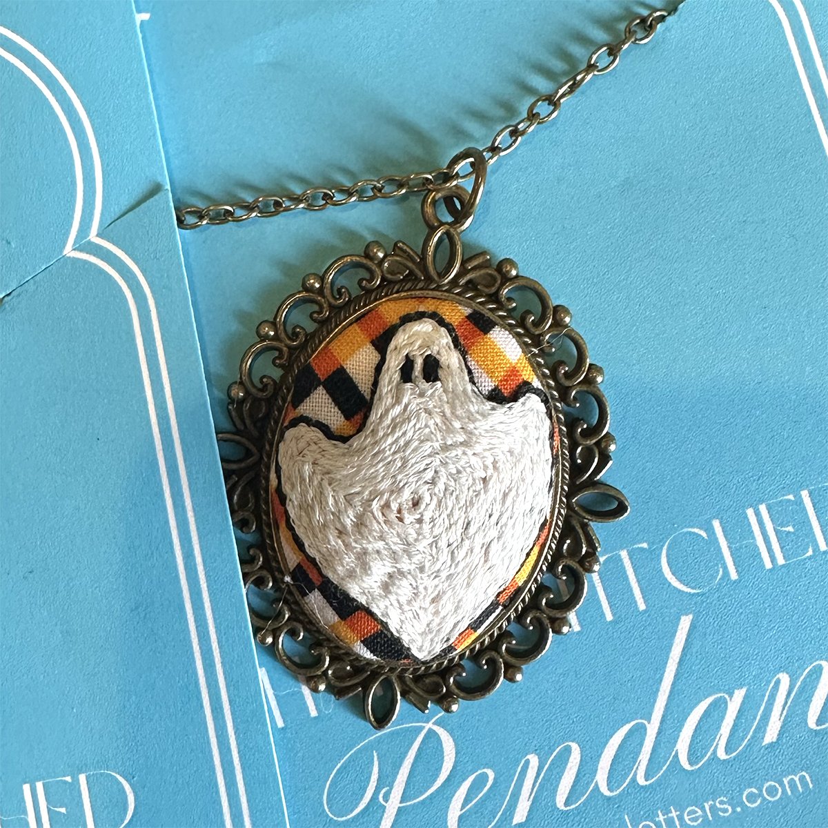 Custom Hand-Embroidered Pendants | Spooky Collection