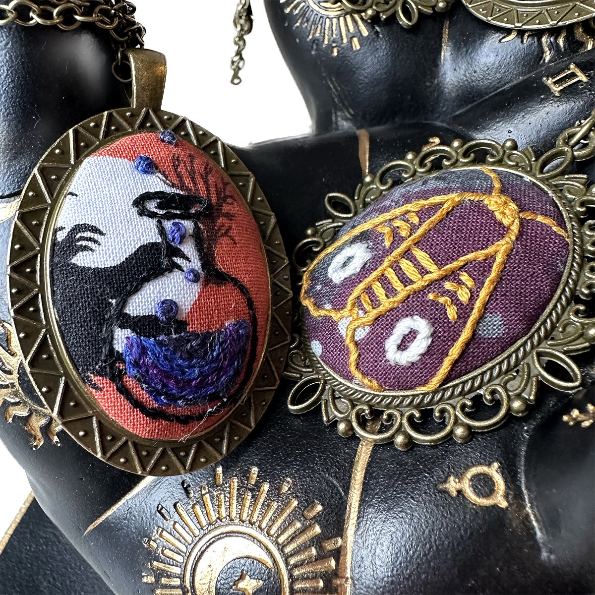 Custom Hand-Embroidered Pendants | Spooky Collection