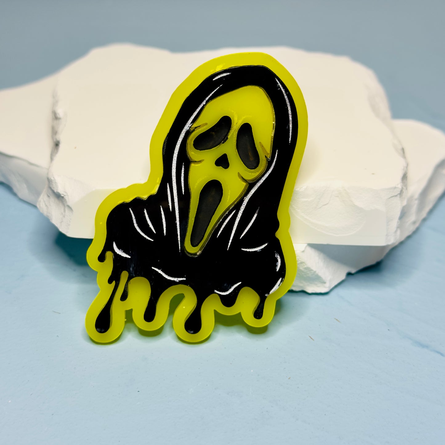 Laser Cut Acrylic Ghostface Pin