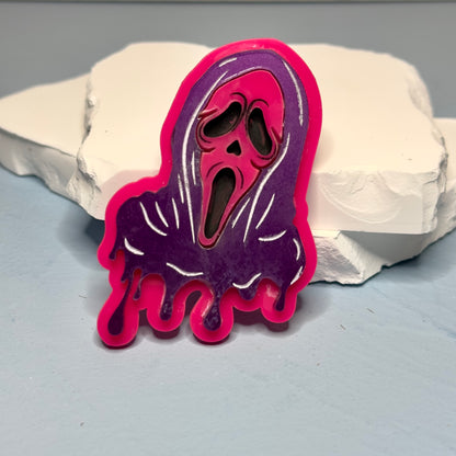 Laser Cut Acrylic Ghostface Pin