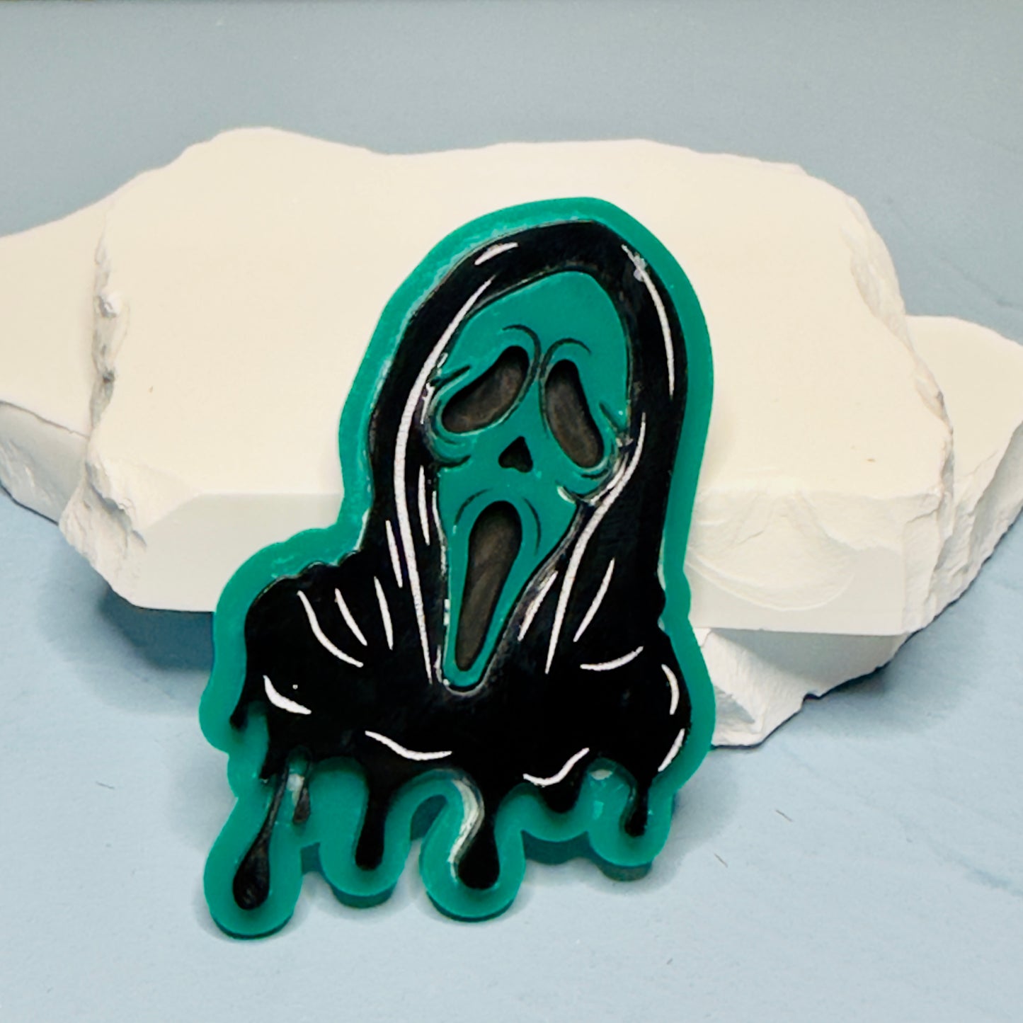 Laser Cut Acrylic Ghostface Pin