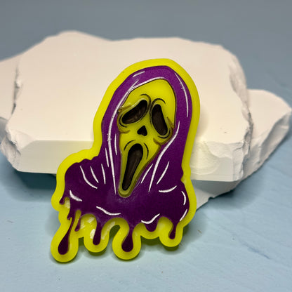 Laser Cut Acrylic Ghostface Pin