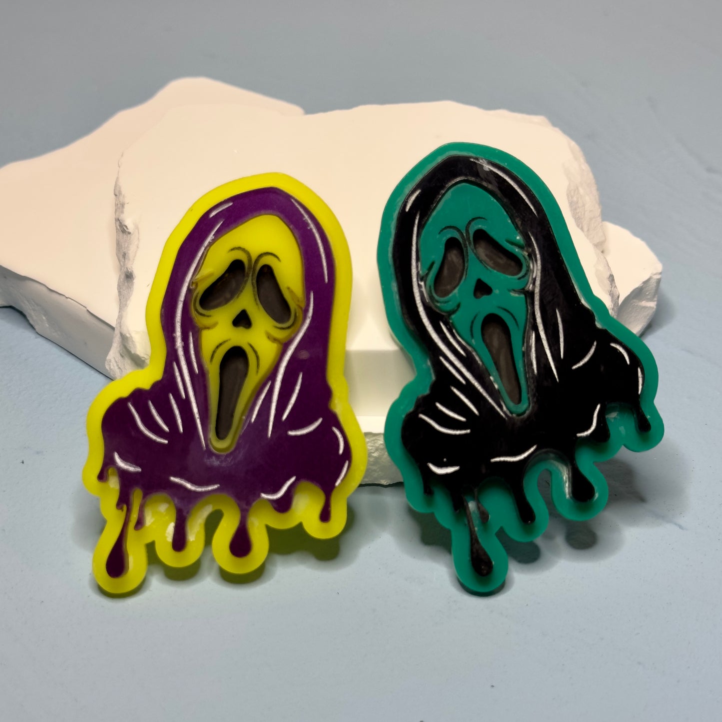 Laser Cut Acrylic Ghostface Pin