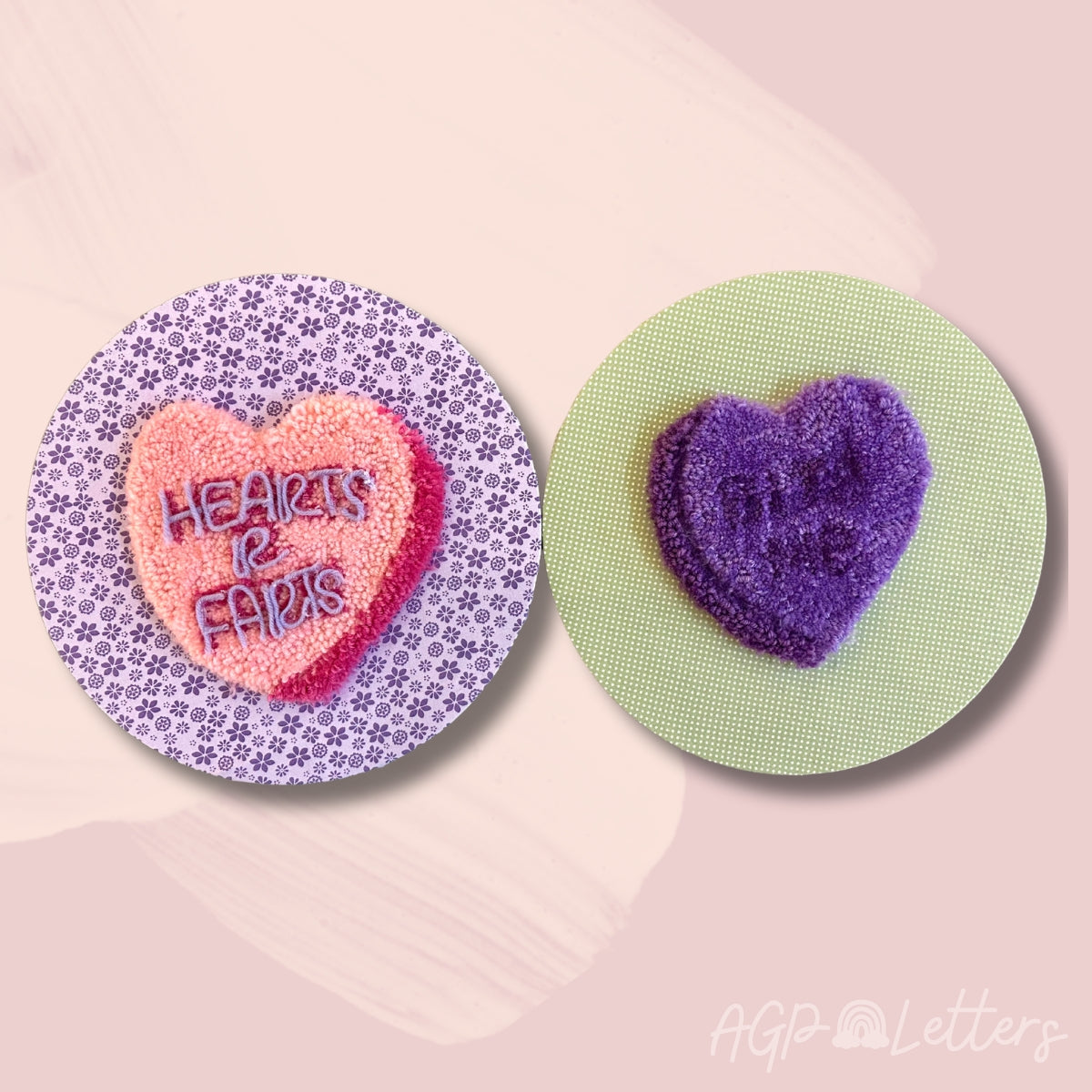 Candy Heart Punch Needle Canvas
