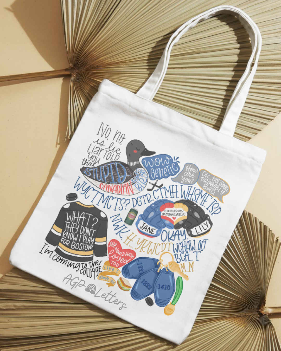 Heated Rivalry Illustrated Canvas Tote Bag