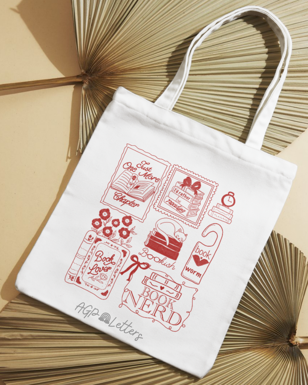 Bookish Illustrated Canvas Tote Bags