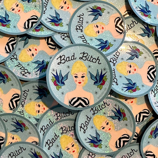 Vintage Barbie “Bad Bitch” Holographic Vinyl Sticker