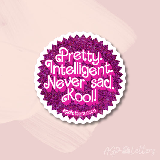 Barbie "Good Day/Bad Day" Holographic Sparkle Vinyl Sticker