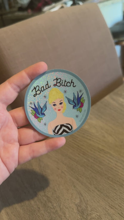 Vintage Barbie “Bad Bitch” Holographic Vinyl Sticker